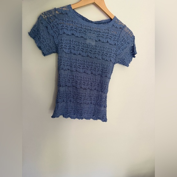 Intimately Angelina Lace Tee NWOT allure blue - Picture 5 of 7